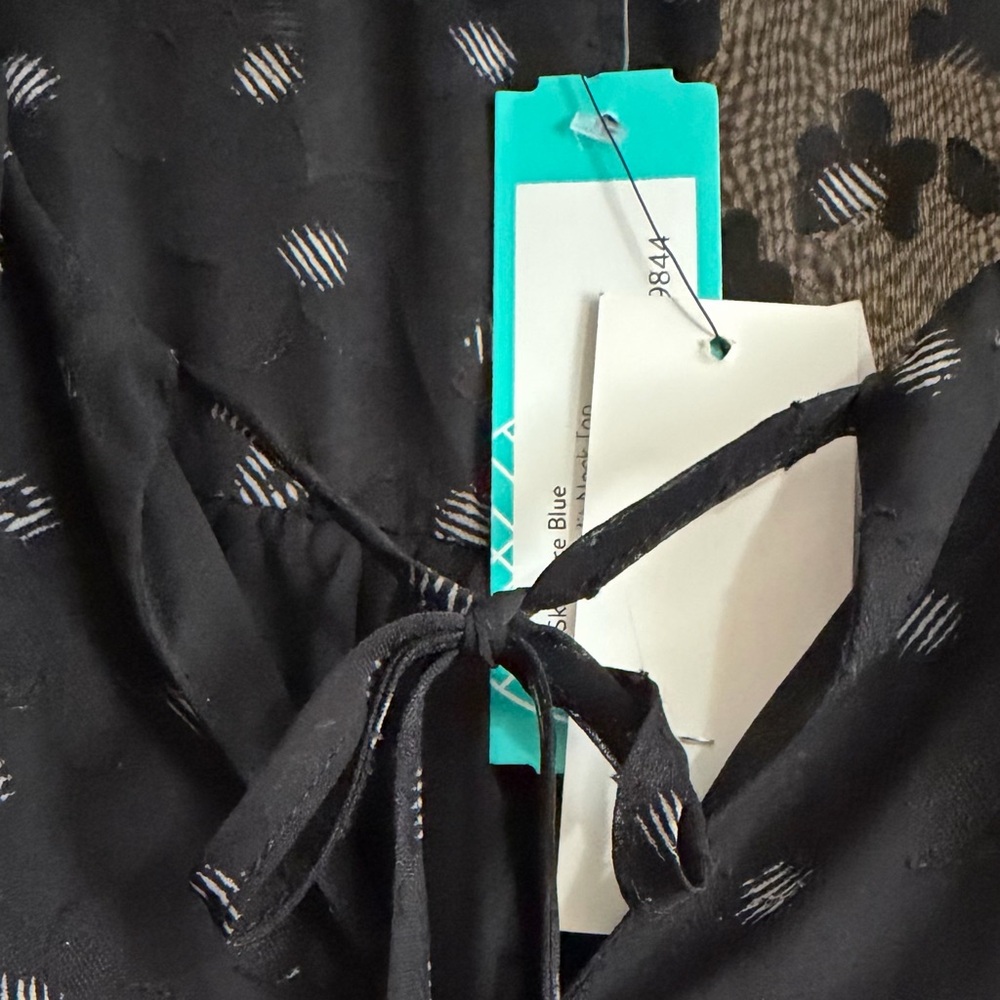 Skies Are Blue Black Polka Dot Blouse NWT Size 1X - Picture 7 of 8